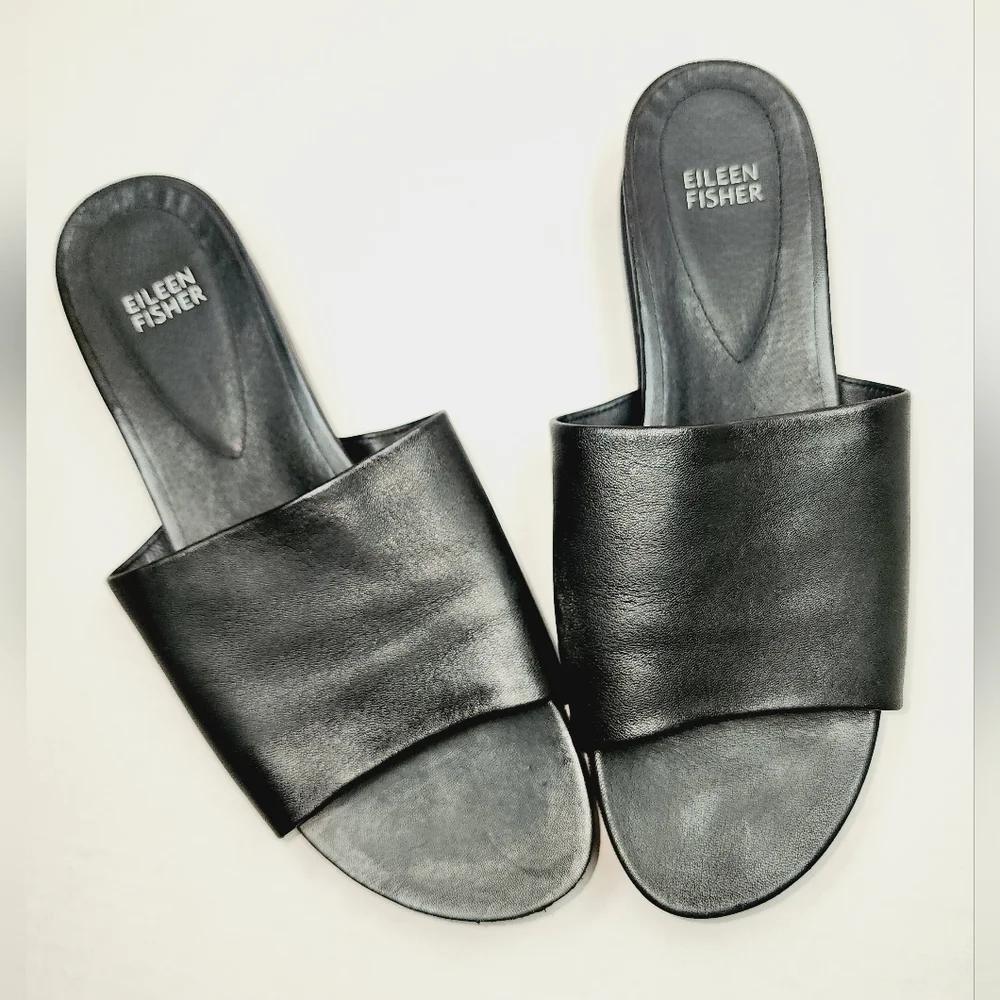 Eileen Fisher | Slip‎ on Leather Slides, size 9.5